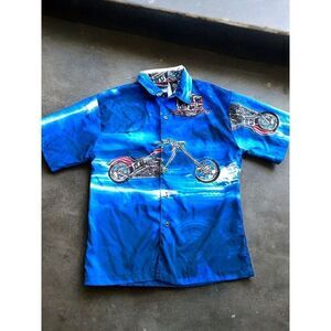 Vintage Y2K Orange County Choppers Motorcycle Button Up Shirt Youth M